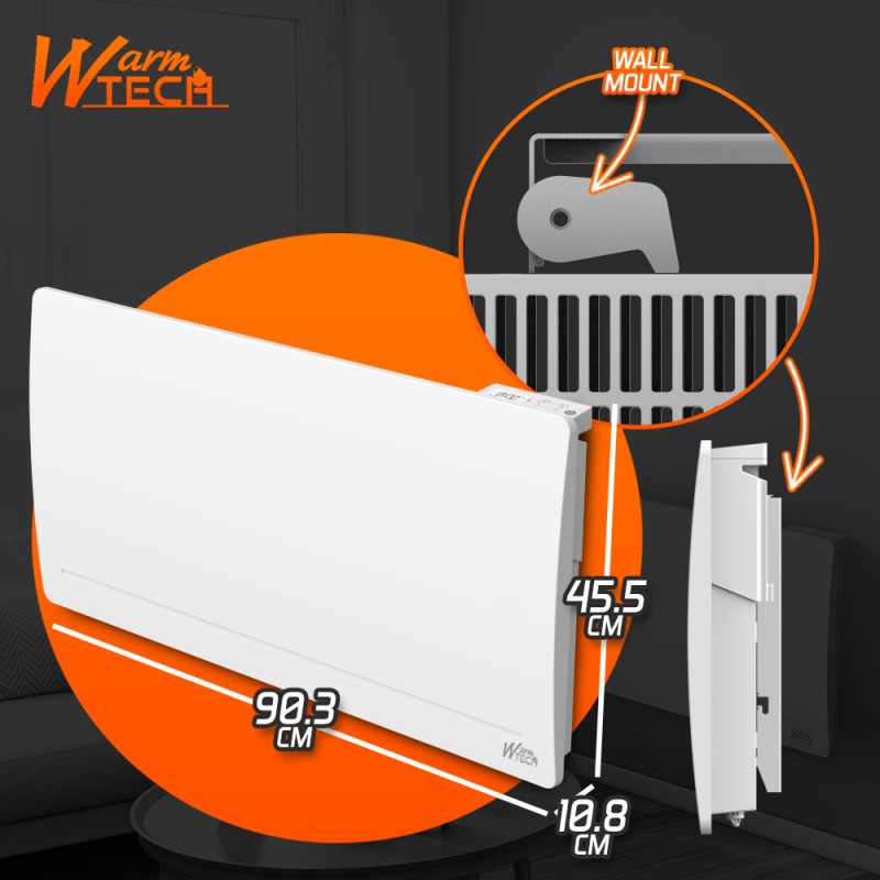 Warm Tech Radiateur Radiateur inertie fonte 2000 W - IP24 - NF - Fil pilote 6 ordres - WARM ...